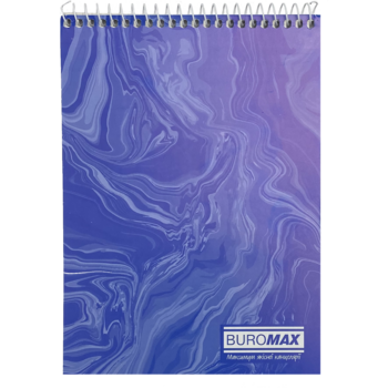Блокнот на пружине сверху Buromax Marble Jobmax А5, 48 листов синий (BM.2472-02) - Pampik