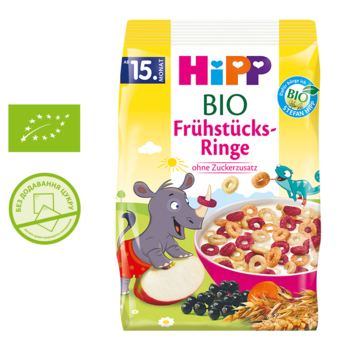 Дитячі органічні пластівці HiPP Кільця, ягідно-фруктові, 120 г - Pampik - 3