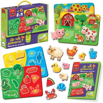 Гра розвиваюча з липучками Vladi Toys Де чиє дитинча? Вивчаємо кольори (VT1310-05) - Pampik - 3
