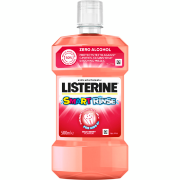Ополіскувач для ротової порожнини Listerine Smart Rinse дитячий, Ягідна свіжість, 500 мл - Pampik
