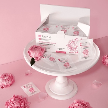Крем для рук та нігтів Shelly з колагеном, еластином і екстрактом півонії 4 мл х 100 шт. - Pampik - 3
