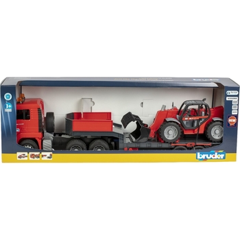 Игровой набор Bruder Тягач MAN TGA с прицепом и телескопический погрузчик Manitou MLT 633 1:16 (02774) - Pampik - 8