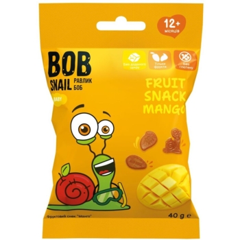 Натуральные снеки для детей Bob Snail Манго, 40 г - Pampik