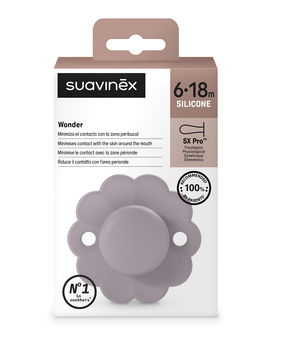 Пустушка фізіологічна Suavinex Wonder, силіконова, 6-18 місяців, світло-фіолетовий (308391) - Pampik - 3
