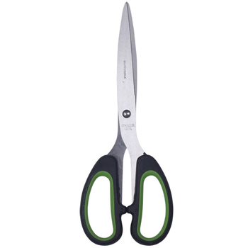 Офисные ножницы Buromax Jobmax черные с зелеными вставками 163 мм (BM.4533-04) - Pampik