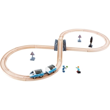 Игрушка железнодорожная Hape деревянная 26 элементов (E3729) - Pampik