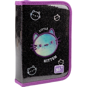 Пенал Yes Mysterious Cats HP-04 твердый одинарный с двумя клапанами черный (533583) - Pampik