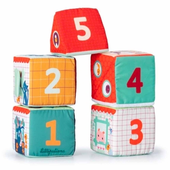 Набір із 5 м'яких кубиків Lilliputiens Ферма (83455) - Pampik - 3