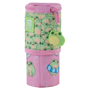 Пенал мягкий Kite Cute Frogs 19x8x8 см розовый (K24-684-3) - Pampik