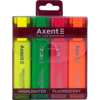 Набір маркерів Axent Highlighter 1-5 мм 4 шт. неоновий (2537-40-A) - Pampik
