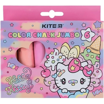 Крейда кольорова Kite Jumbo Hello Kitty 6 шт. (HK24-073) - Pampik