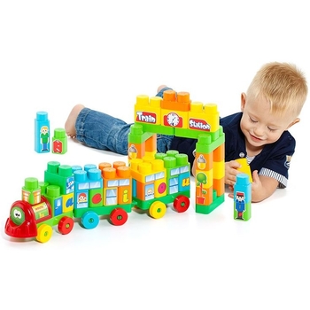 Іграшковий набір Molto з блоків Потяг 70 деталей (8410963164701) - Pampik - 4