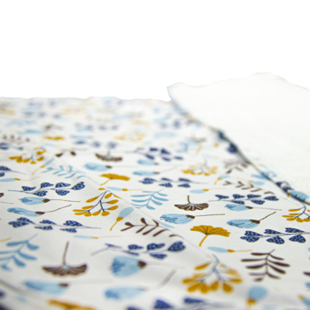 Пелюшка непромокальна Еко Пупс Eco Cotton Українські квіточки, 50х70 см, білий з синім (EPG10N-5070uf) - Pampik - 2