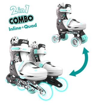 Роликові ковзани Neon Combo розмір 30-33 сірі з білим (NT30E4) - Pampik - 2