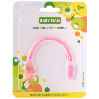 Цепочка для пустышки Baby Team Спираль (3335_рожевий) - Pampik - 4