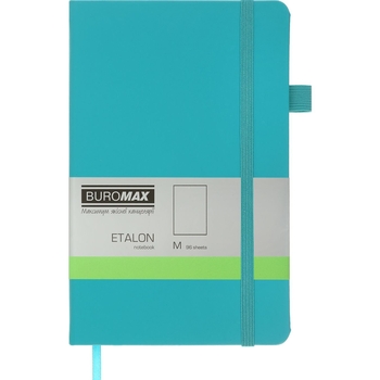 Книга записная Buromax Etalon без линовки 195х125 мм бирюзовая 96 листов (BM.291060-06) - Pampik