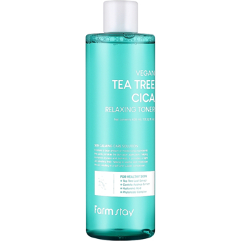 Успокаивающий тоник FarmStay Vegan Tea Tree Cica Relaxing Toner с маслом чайного дерева 400 мл - Pampik