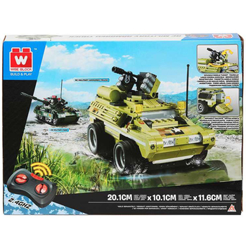 Машинка-конструктор на дистанційному керуванні Wise Block Військовий броньований позашляховик 371 деталь (EU389047) - Pampik - 8