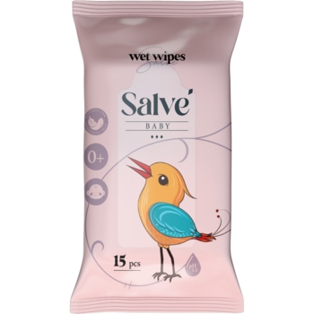 Детские влажные салфетки Salve розовые, 15 шт. - Pampik