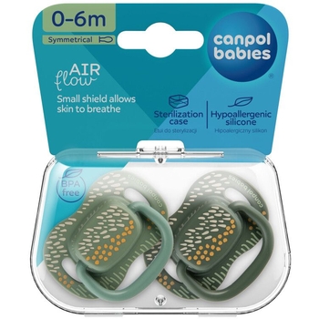 Пустышка силиконовая Canpol babies Mountains симметричная 0-6 месяцев зеленая 2 шт. (34/930_gre) - Pampik - 6