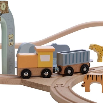 Игровой набор FreeON Деревянная железная дорога с вагонами (80630) - Pampik - 5