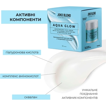 Крем для обличчя Joko Blend Aqua Glow зволожувальний з гіалуроном 50 мл - Pampik - 5