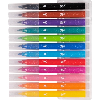 Фломастеры Yes Line Friends глиттер 12 шт. (650559) - Pampik - 2