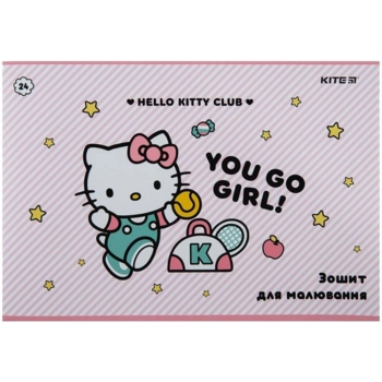 Тетрадь для рисования Kite Hello Kitty А4, 24 листа, сиреневая (HK23-242) - Pampik