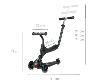 Самокат триколісний дитячий Qplay Sema Pro 5 в 1 Black (ST-004SemaProBlack) - Pampik - 6