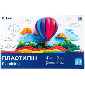 Пластилин восковой Kite Classic 24 цвета 480 г (K-089) - Pampik