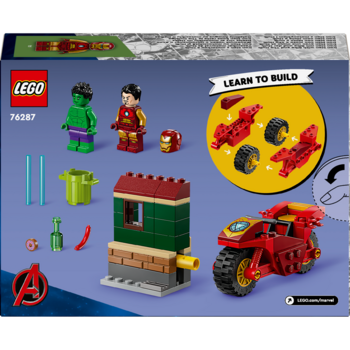 Конструктор LEGO Super Heroes Marvel Железный Человек на мотоцикле и Халк, 68 деталей (76287) - Pampik - 2