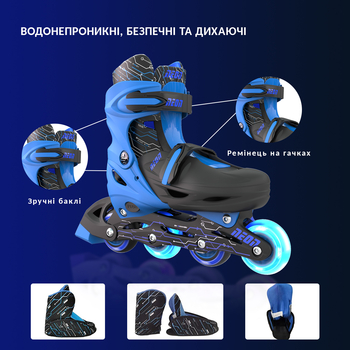 Роликовые коньки Neon Combo размер 34-37 синие (NT10B4) - Pampik - 8