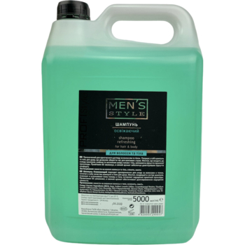 Шампунь освіжальний ProfiStyle Men's Style Refreshing Shampoo, 5 л - Pampik