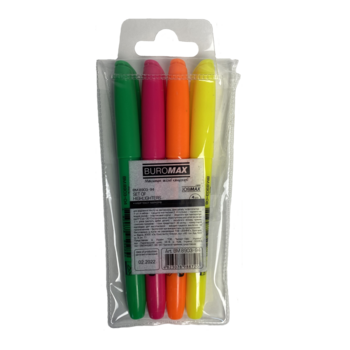 Набір текст-маркерів Buromax Jobmax круглих 4 шт. (BM.8903-94) - Pampik