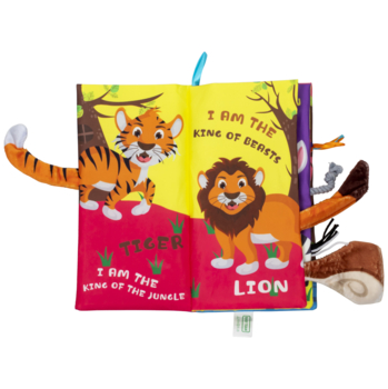 Текстильна іграшка-книжка Baby Team Хвостики (8725_дикі тварини) - Pampik - 5