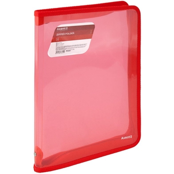 Папка Axent об'ємна на блискавці А4 прозора червона - Pampik
