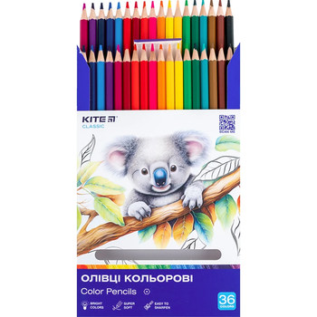 Карандаши цветные Kite Classic 36 шт. (K-057) - Pampik - 2
