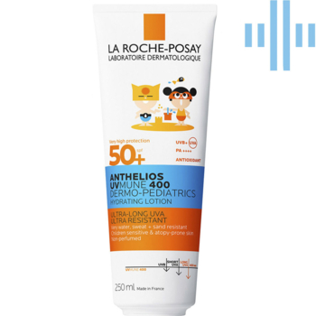 Солнцезащитное водостойкое увлажняющее молочко La Roche-Posay Anthelios UVA 400 Dermo Pediatrics для чувствительной кожи детей SPF50+ 250 мл - Pampik