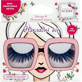 Накладні вії Lukky Блакитний акцент (T21750) - Pampik
