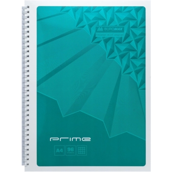 Тетрадь Buromax Prime на пружине А4, 96 листов, бирюзовая (BM.24451101-06) - Pampik