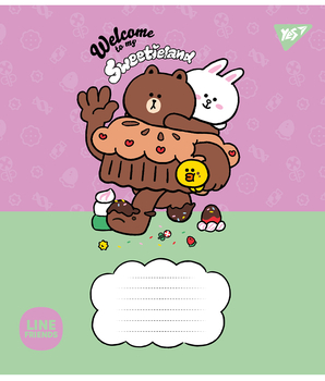Набір зошитів Yes Line Friends. Sweetieland А5, в лінійку, 12 аркушів, 25 шт. (766949) - Pampik - 5