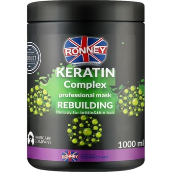 Маска для відновлення тонкого та ламкого волосся Ronney Professional Keratin Complex Rebuilding 1 л - Pampik