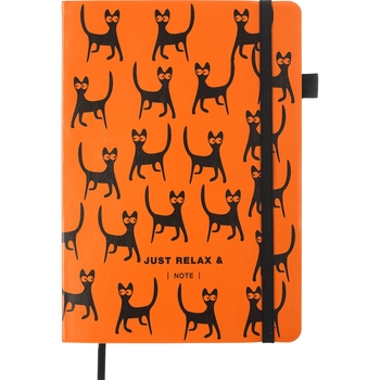 Блокнот деловой Buromax Relax А5 96 л. в линейку обложка искусственная кожа оранжевый (BM.295201-11) - Pampik