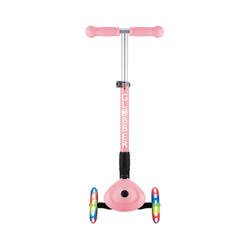 Самокат Globber Junior Foldable Lights, до 50 кг, 2+ лет, пастельно-розовый с цветами (433-210) - Pampik - 7