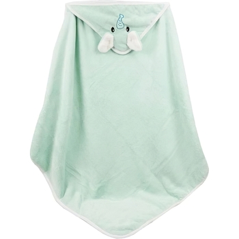 Дитячий рушник-куточок HomeBrand з вишивкою 80х80 см світло-зелений (60092) - Pampik - 2