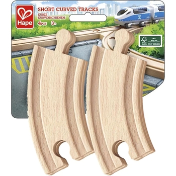 Набор для железной дороги Hape короткие изогнутые рельсы 4 шт. (E3776) - Pampik