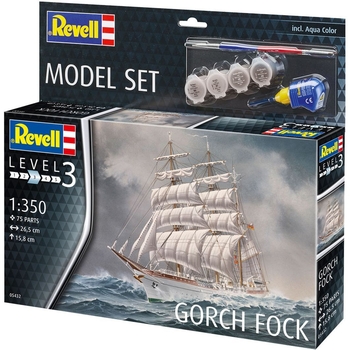 Сборная модель Revell Корабль Gorch Fock уровень 3, масштаб 1:350, 75 деталей (RVL-65432) - Pampik