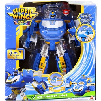 Игровой набор Super Wings Transforming Aircraft Воздушная База Робот со световыми и звуковыми эффектами EU760888) - Pampik - 6
