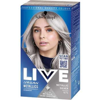 Фарба для волосся Schwarzkopf Live Urban Metallics U71 Metallic Silver - Pampik