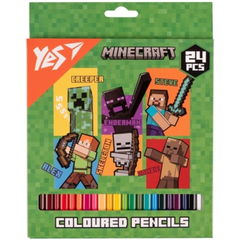 Цветные карандаши Yes Minecraft. Heroes, 24 шт. (290740) - Pampik